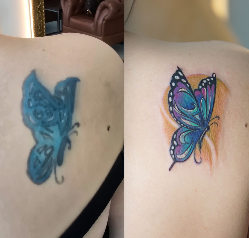 Tatuagem reformada com mais contraste e definição